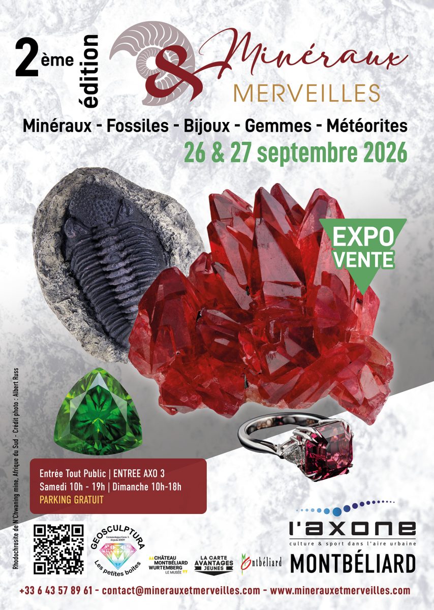 Salon Minéraux & Merveilles septembre 2026 à Montbéliard